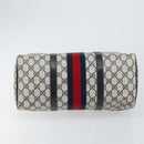 GUCCI GG Supreme Sherry Line Hand Bag PVC Navy Gold 012 3842 58 Auth gh1137-5