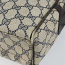 GUCCI GG Supreme Sherry Line Hand Bag PVC Navy Gold 010 378 Auth gh1138-10