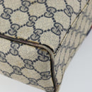 GUCCI GG Supreme Sherry Line Hand Bag PVC Navy Gold 010 378 Auth gh1138-11