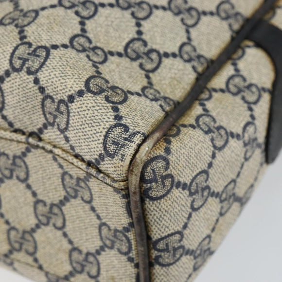 GUCCI GG Supreme Sherry Line Hand Bag PVC Navy Gold 010 378 Auth gh1138