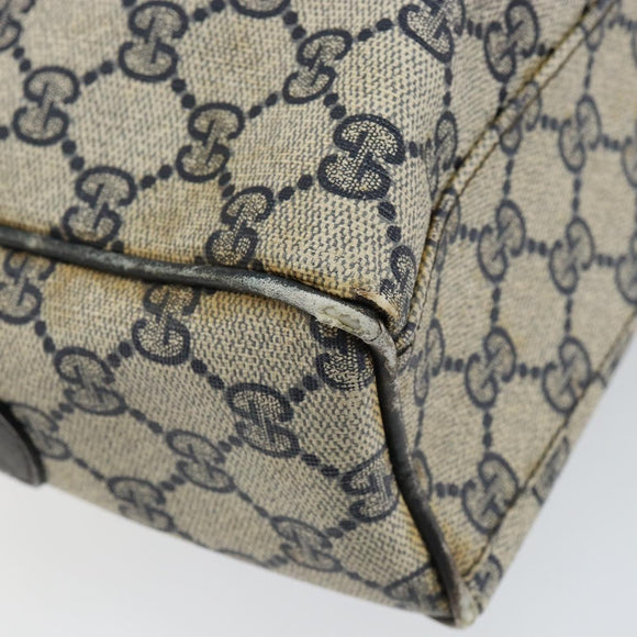 GUCCI GG Supreme Sherry Line Hand Bag PVC Navy Gold 010 378 Auth gh1138