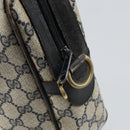 GUCCI GG Supreme Sherry Line Hand Bag PVC Navy Gold 010 378 Auth gh1138-15