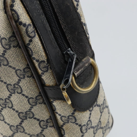 GUCCI GG Supreme Sherry Line Hand Bag PVC Navy Gold 010 378 Auth gh1138