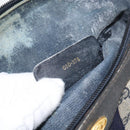 GUCCI GG Supreme Sherry Line Hand Bag PVC Navy Gold 010 378 Auth gh1138-21