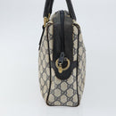 GUCCI GG Supreme Sherry Line Hand Bag PVC Navy Gold 010 378 Auth gh1138-5