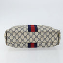 GUCCI GG Supreme Sherry Line Hand Bag PVC Navy Gold 010 378 Auth gh1138-9