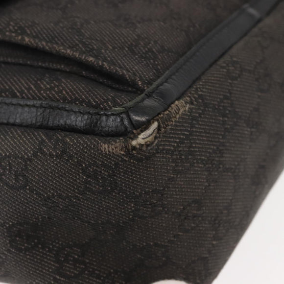 GUCCI GG Canvas Abbey Tote Bag Outlet Black Silver 268639 Auth gh1141