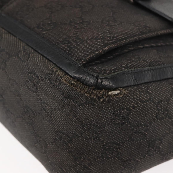 GUCCI GG Canvas Abbey Tote Bag Outlet Black Silver 268639 Auth gh1141