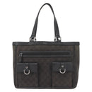 GUCCI GG Canvas Abbey Tote Bag Outlet Black Silver 268639 Auth gh1141-13