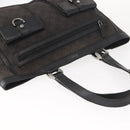 GUCCI GG Canvas Abbey Tote Bag Outlet Black Silver 268639 Auth gh1141-6