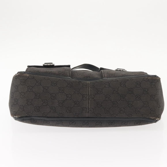 GUCCI GG Canvas Abbey Tote Bag Outlet Black Silver 268639 Auth gh1141