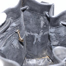 GUCCI Shoulder Bag Leather Black Gold Auth gh1143-19