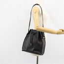 GUCCI Shoulder Bag Leather Black Gold Auth gh1143-22