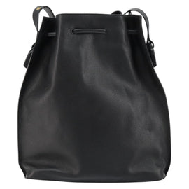 GUCCI Shoulder Bag Leather Black Gold Auth gh1143 - 0