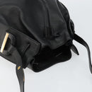 GUCCI Shoulder Bag Leather Black Gold Auth gh1143-6