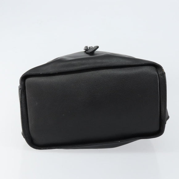 GUCCI Shoulder Bag Leather Black Gold Auth gh1143