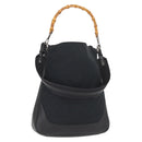 GUCCI GG Canvas Bamboo Shoulder Bag 2way Black Silver 001 4058 1705 Auth gh1144-1