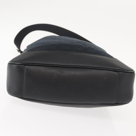 GUCCI GG Canvas Bamboo Shoulder Bag 2way Black Silver 001 4058 1705 Auth gh1144