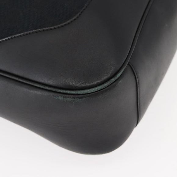 GUCCI GG Canvas Bamboo Shoulder Bag 2way Black Silver 001 4058 1705 Auth gh1144