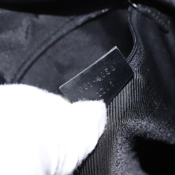 GUCCI GG Canvas Bamboo Shoulder Bag 2way Black Silver 001 4058 1705 Auth gh1144