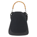 GUCCI GG Canvas Bamboo Shoulder Bag 2way Black Silver 001 4058 1705 Auth gh1144-13