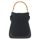 GUCCI GG Canvas Bamboo Shoulder Bag 2way Black Silver 001 4058 1705 Auth gh1144-2