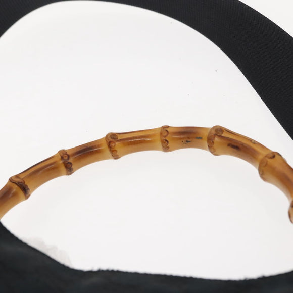 GUCCI GG Canvas Bamboo Shoulder Bag 2way Black Silver 001 4058 1705 Auth gh1144