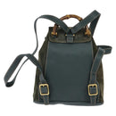 GUCCI Bamboo Backpack Suede Khaki Gold 003 58 0030 Auth gh1145-2