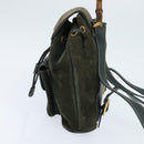 GUCCI Bamboo Backpack Suede Khaki Gold 003 58 0030 Auth gh1145-3