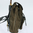 GUCCI Bamboo Backpack Suede Khaki Gold 003 58 0030 Auth gh1145-4
