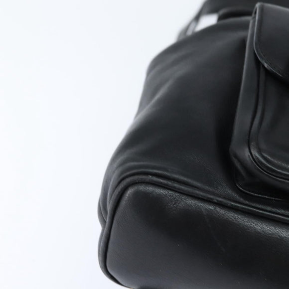 GUCCI Bamboo Backpack Leather Black Gold 003 2034 0030 Auth gh1146