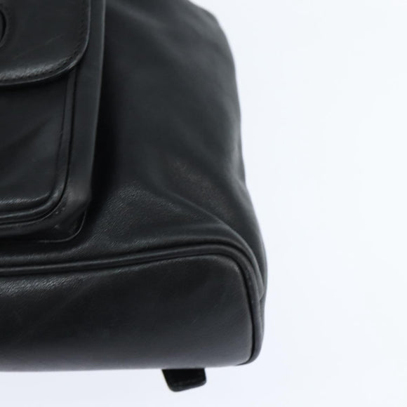 GUCCI Bamboo Backpack Leather Black Gold 003 2034 0030 Auth gh1146