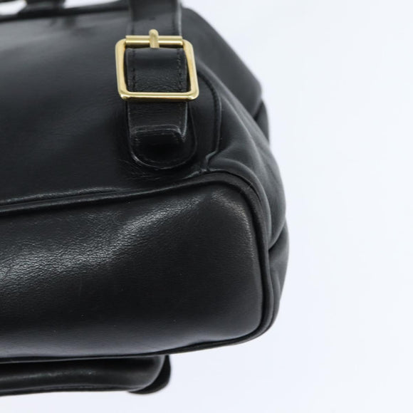 GUCCI Bamboo Backpack Leather Black Gold 003 2034 0030 Auth gh1146