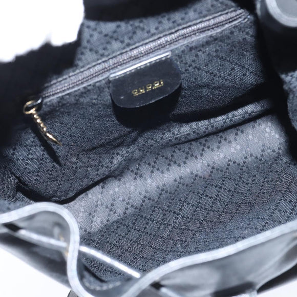 GUCCI Bamboo Backpack Leather Black Gold 003 2034 0030 Auth gh1146