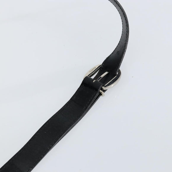 GUCCI Bamboo Bag Nylon Enamel 2way Black Silver 003 2058 0059 5 Auth gh1147