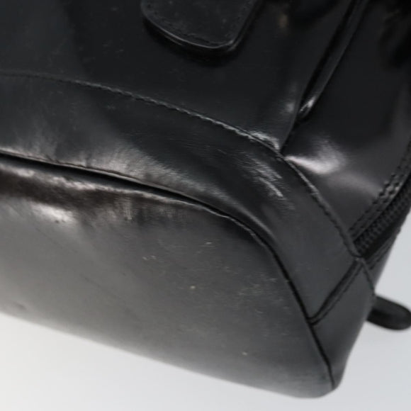 GUCCI Bamboo Bag Nylon Enamel 2way Black Silver 003 2058 0059 5 Auth gh1147