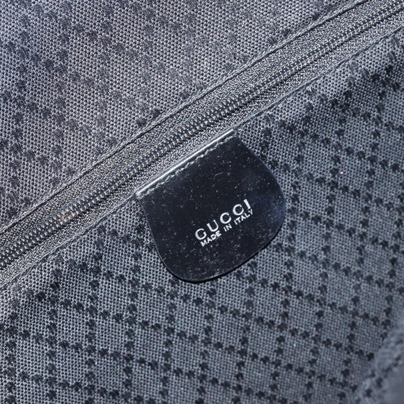 GUCCI Bamboo Bag Nylon Enamel 2way Black Silver 003 2058 0059 5 Auth gh1147