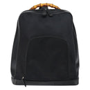 GUCCI Bamboo Bag Nylon Enamel 2way Black Silver 003 2058 0059 5 Auth gh1147-2