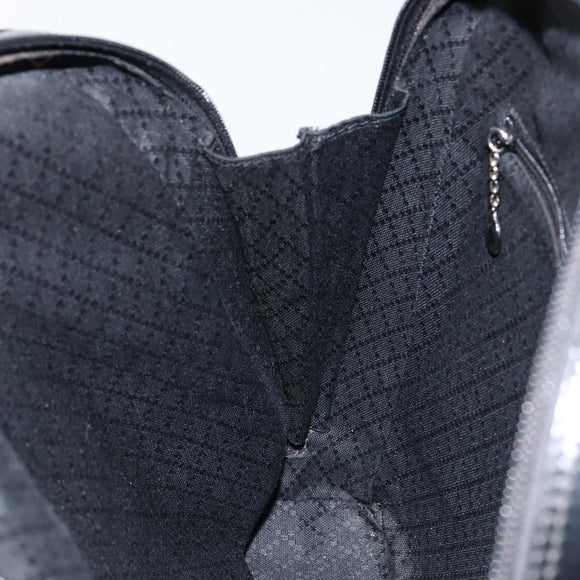 GUCCI Bamboo Bag Nylon Enamel 2way Black Silver 003 2058 0059 5 Auth gh1147