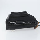 GUCCI Bamboo Bag Nylon Enamel 2way Black Silver 003 2058 0059 5 Auth gh1147-4