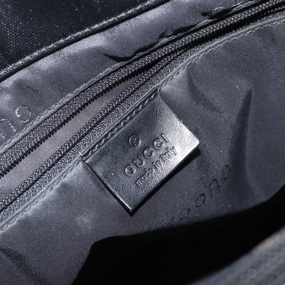 GUCCI Bamboo Hand Bag Nylon Black Silver 002 1010 Auth gh1148