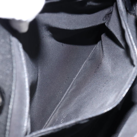 GUCCI Bamboo Hand Bag Nylon Black Silver 002 1010 Auth gh1148