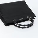 GUCCI Bamboo Hand Bag Nylon Black Silver 002 1010 Auth gh1148-6