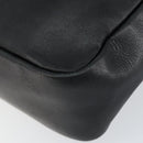 GUCCI Bamboo Hand Bag Leather Black Gold 000 3444 0580 Auth gh1149-16