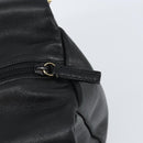 GUCCI Bamboo Hand Bag Leather Black Gold 000 3444 0580 Auth gh1149-9