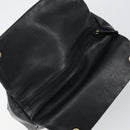 GUCCI Bamboo Hand Bag Leather Black Gold 000 3444 0580 Auth gh1149-6