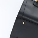 GUCCI Bamboo Hand Bag Leather Black Gold 002 1186 0260 Auth gh1150-9