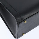 GUCCI Bamboo Hand Bag Leather Black Gold 002 1186 0260 Auth gh1150-15