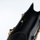 GUCCI Bamboo Hand Bag Leather Black Gold 002 1186 0260 Auth gh1150-6