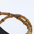 GUCCI Bamboo Hand Bag Leather Black Gold 002 1186 0260 Auth gh1150-8